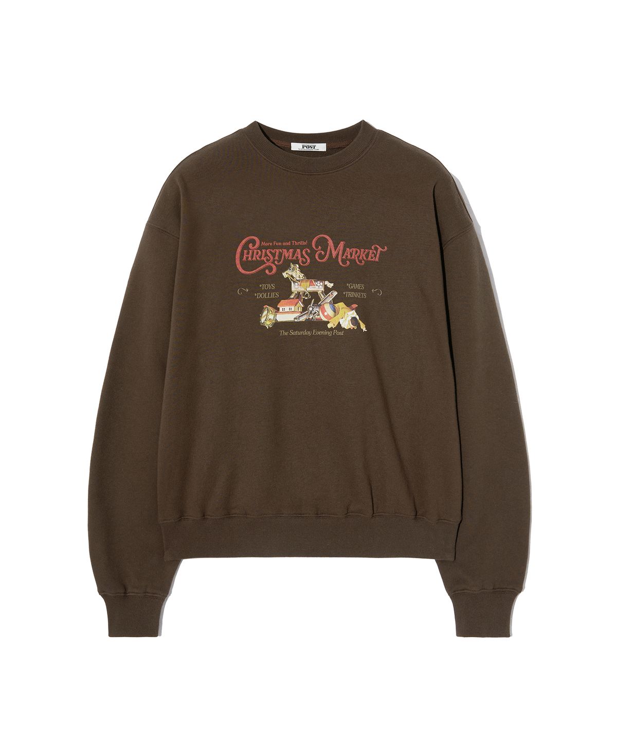 더 새터데이 이브닝 포스트(THE SATURDAY EVENING POST) Christmas Market Graphic Sweat shirt_Burgundy