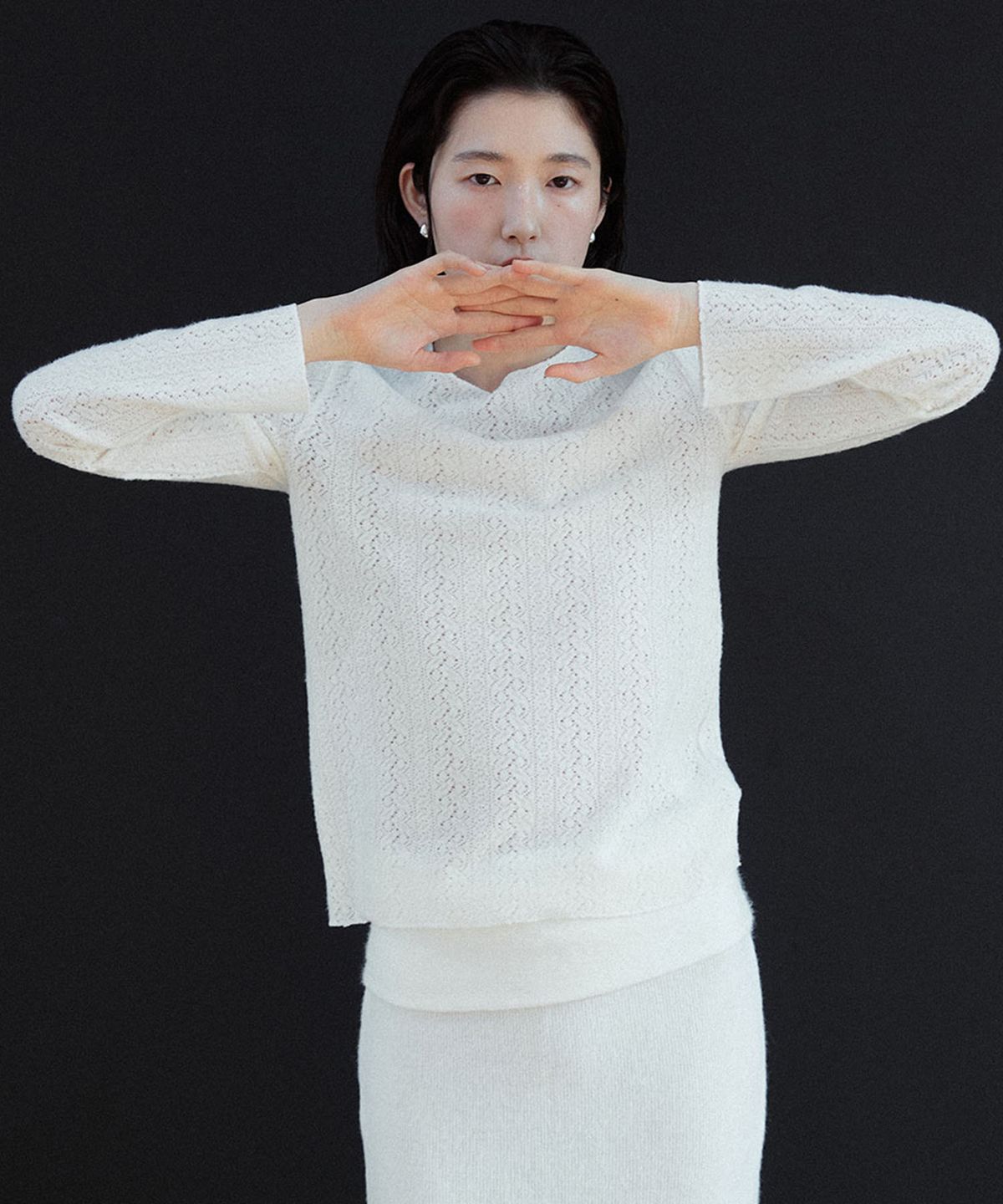 유토시스(EUTOSIS) RACE OFF-SHOULDER  TOP(IVORY)