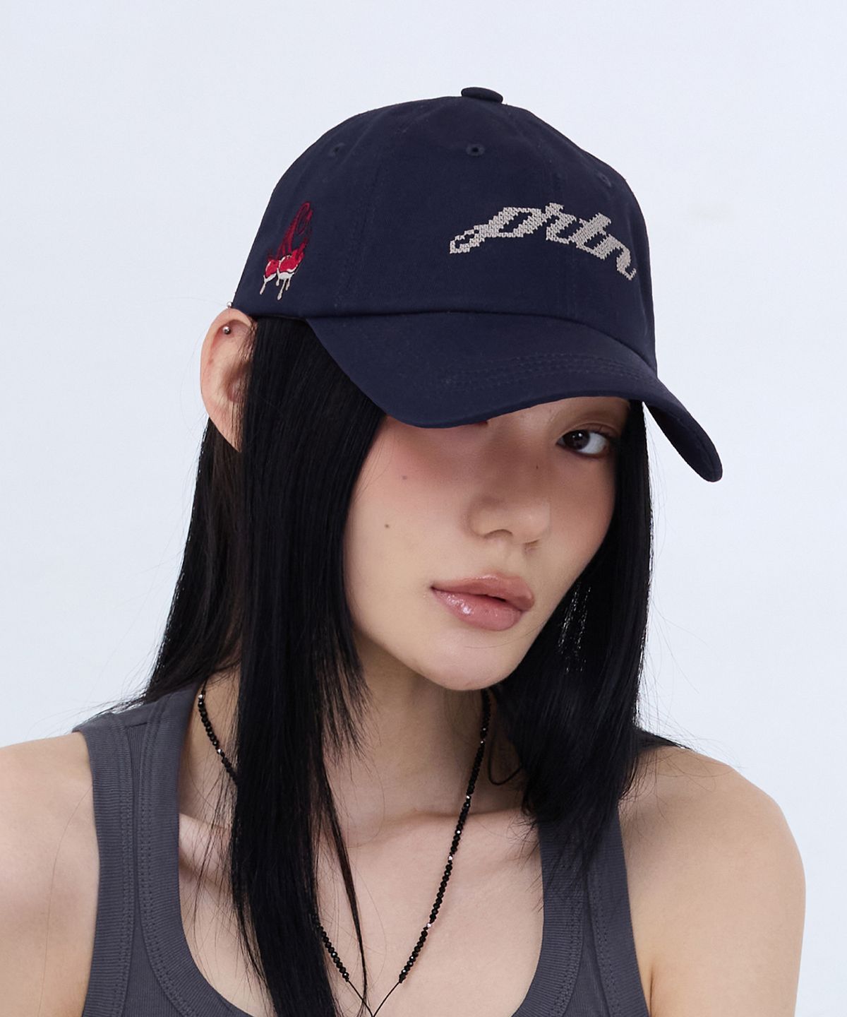 포르테나(PORTERNA) CHERRY EMBROIDERY BALL CAP-2COLOR