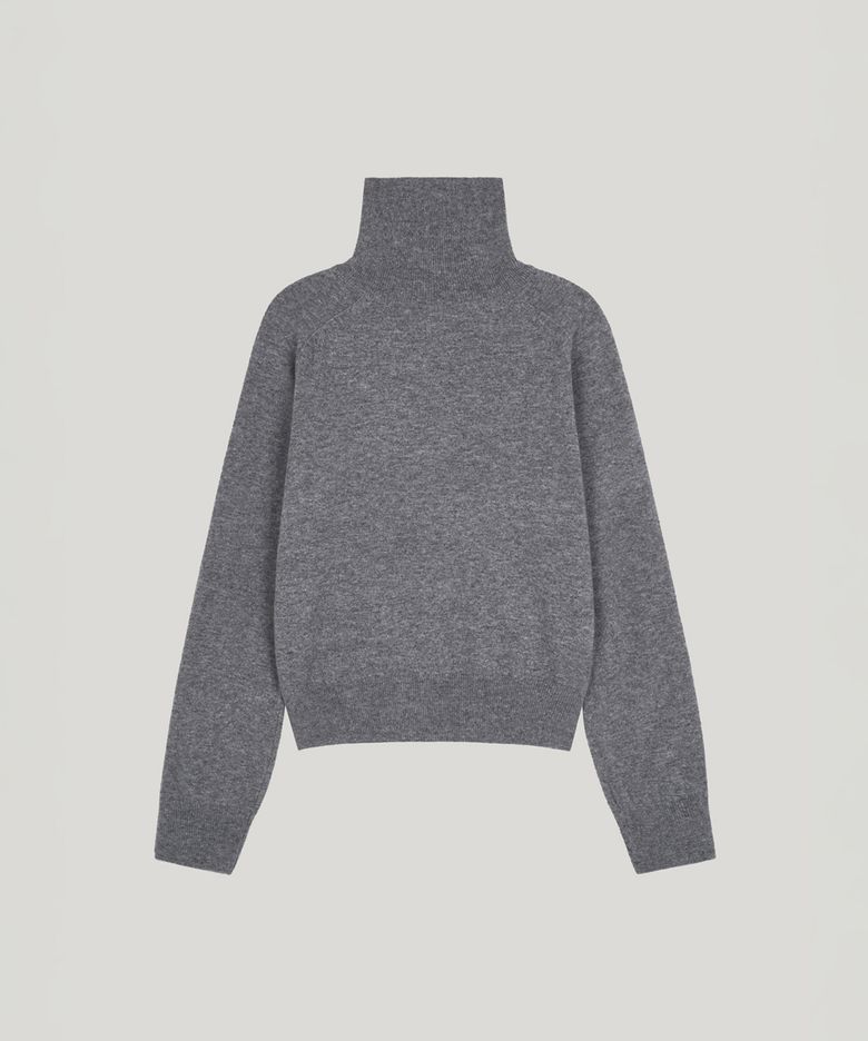 wool turtleneck knit_gray