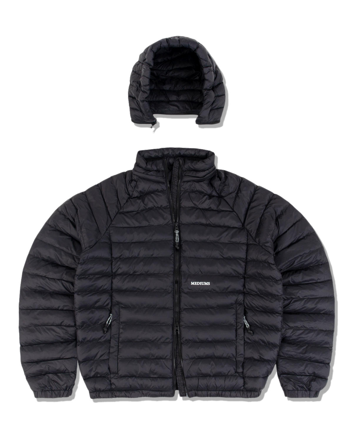 미디엄스(MEDIUMS) Lightweight Two-Way Puffer Jacket - Black (투웨이 경량패딩)