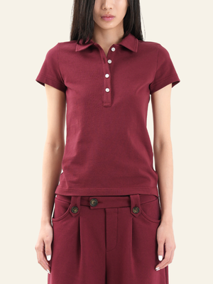 슬림 폴로 셔츠 (버건디)