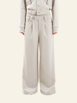 테일러드 디테일 스웨트 팬츠 (베이지)