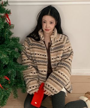 노르딕 플리스 집업 점퍼_베이지