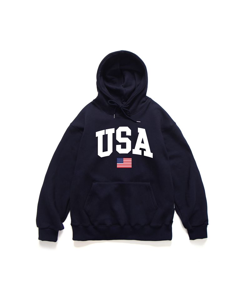 US 루즈핏 후드 네이비