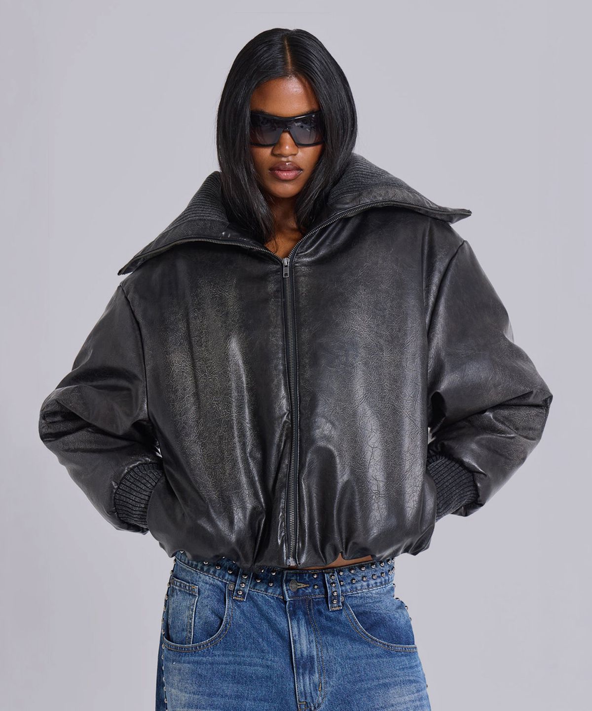 제이디드 런던(JADED LONDON) (U) 푸퍼 봄버 블랙 PUFFER BOMBER BLACK