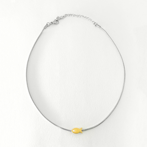 써지컬스틸 골드물고기 뱀줄 초커목걸이/GHMN-491