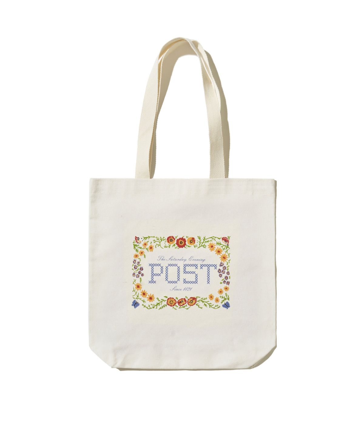 더 새터데이 이브닝 포스트(THE SATURDAY EVENING POST) Flower Cross-Stitch Graphic Eco Bag