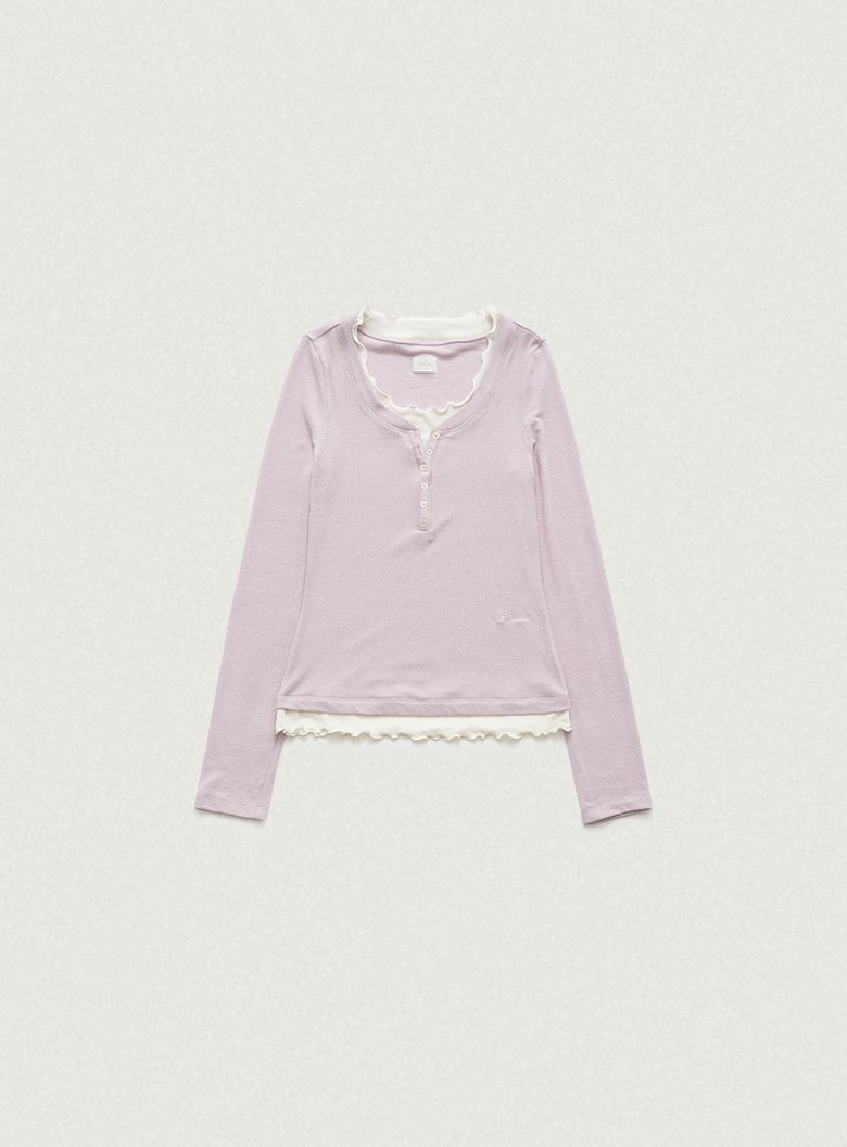 Aimee Slim Layered T-shirt_Light Pink