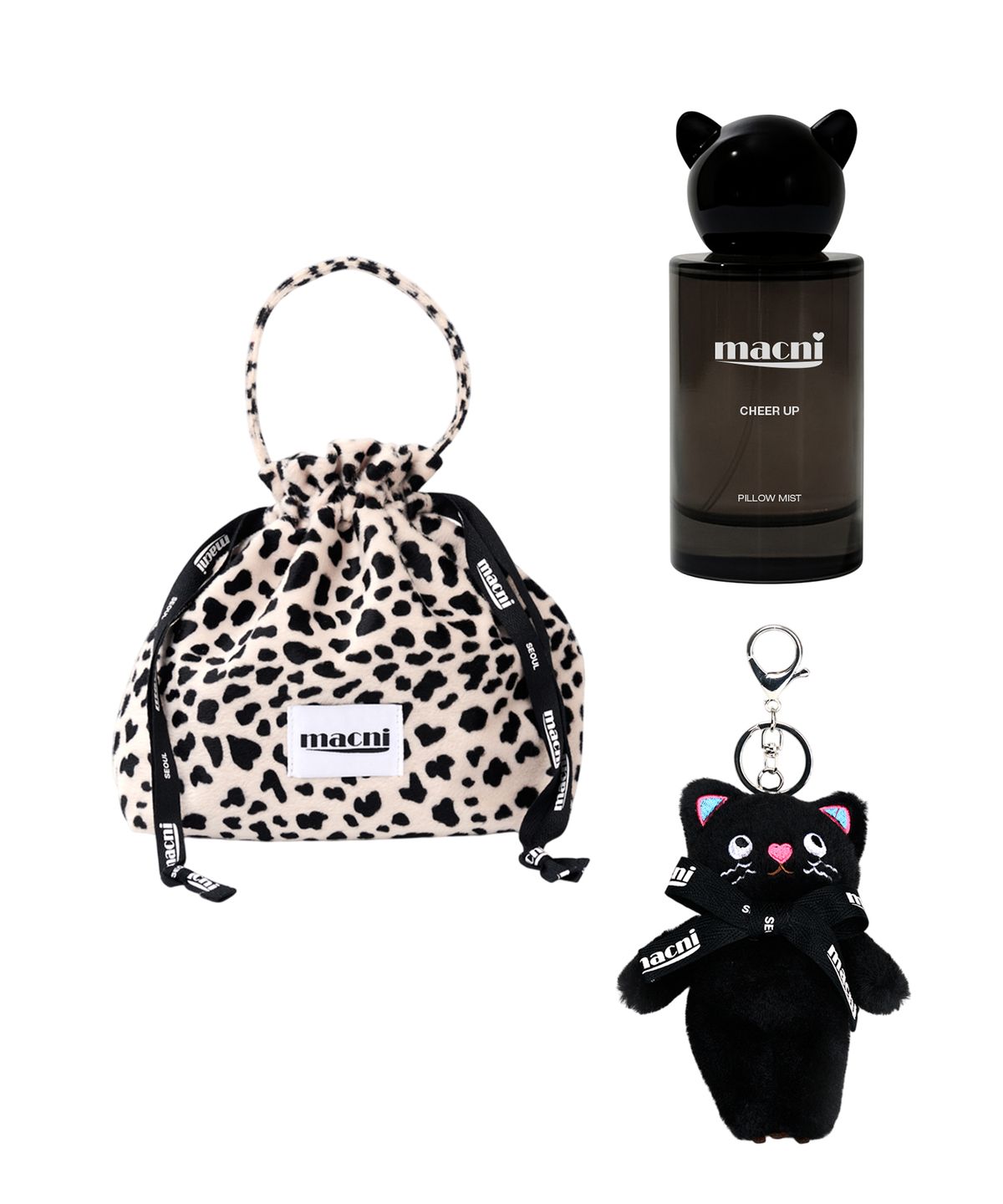 마크니(MACNI) [SET] POUCH BAG & PILLOW MIST & KEYRING SET