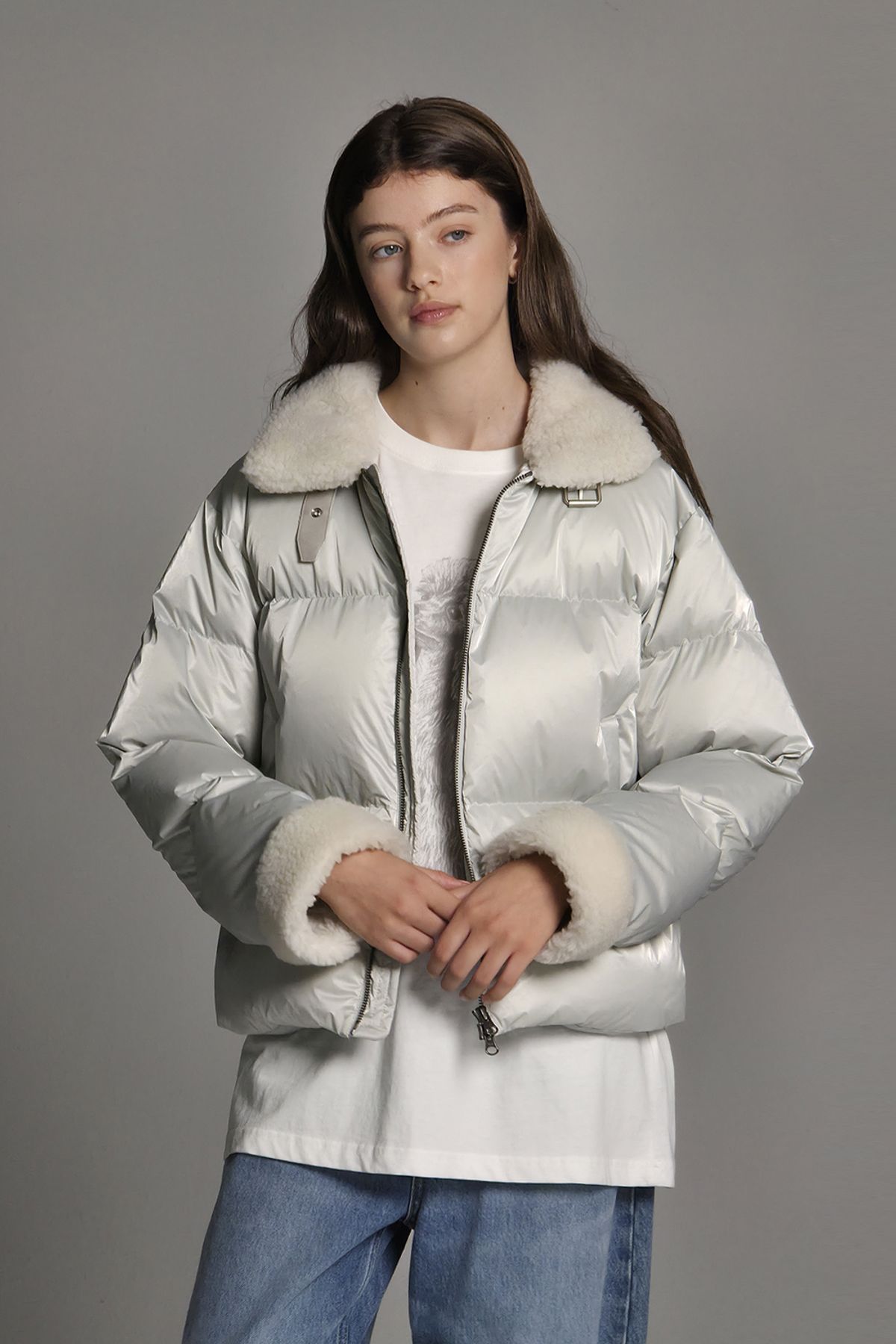 애프터아워즈(AFTERHOURS) MUSTANG DOWN JACKET (PEARL GREY)