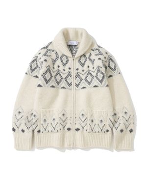 벌키 울 다이아몬드 집업 IVORY