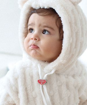 [KIDS]플러피 후드 아이보리