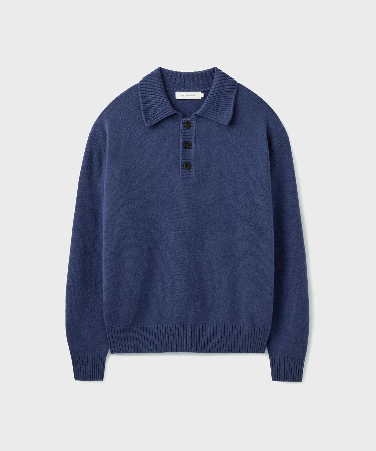 유니온블루(UNION BLUE) STRUCTURED COLLAR KNIT [STEEL BLUE]