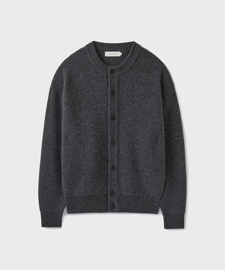 STRUCTURED CROP CARDIGAN [CHARCOAL]