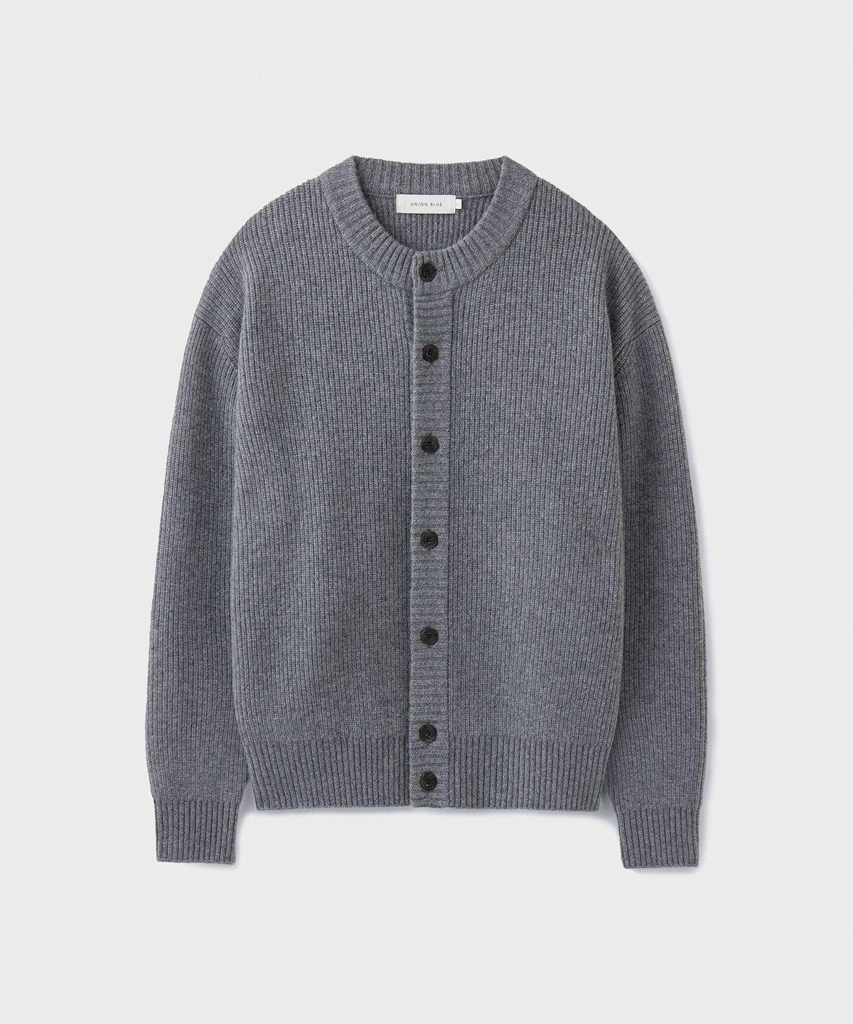 유니온블루(UNION BLUE) STRUCTURED CROP CARDIGAN [MELANGE GRAY]