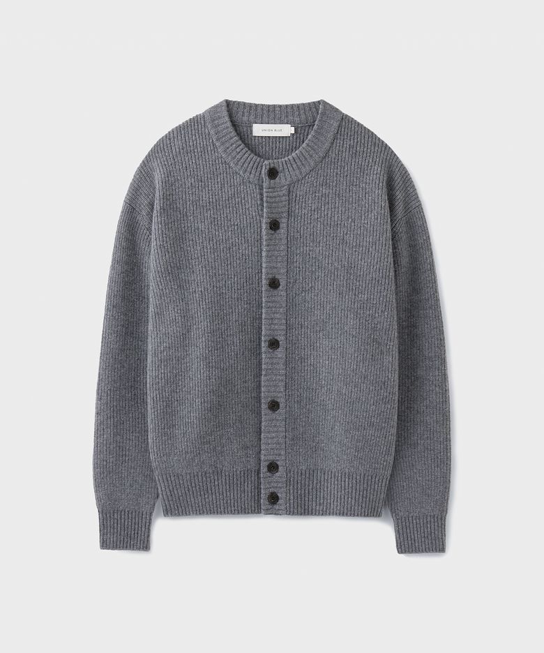 STRUCTURED CROP CARDIGAN [MELANGE GRAY]