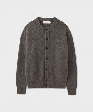 STRUCTURED CROP CARDIGAN [MELANGE BROWN]