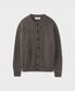 STRUCTURED CROP CARDIGAN [MELANGE BROWN]