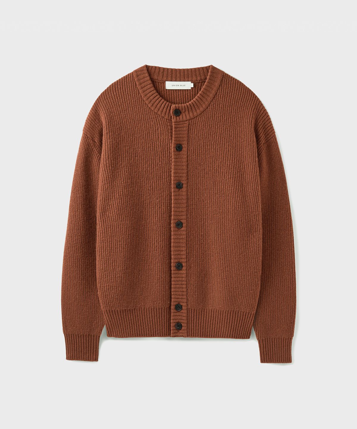유니온블루(UNION BLUE) STRUCTURED CROP CARDIGAN [BRICK]