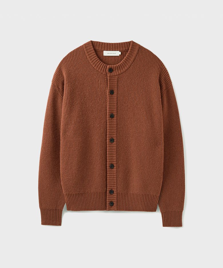 STRUCTURED CROP CARDIGAN [BRICK]