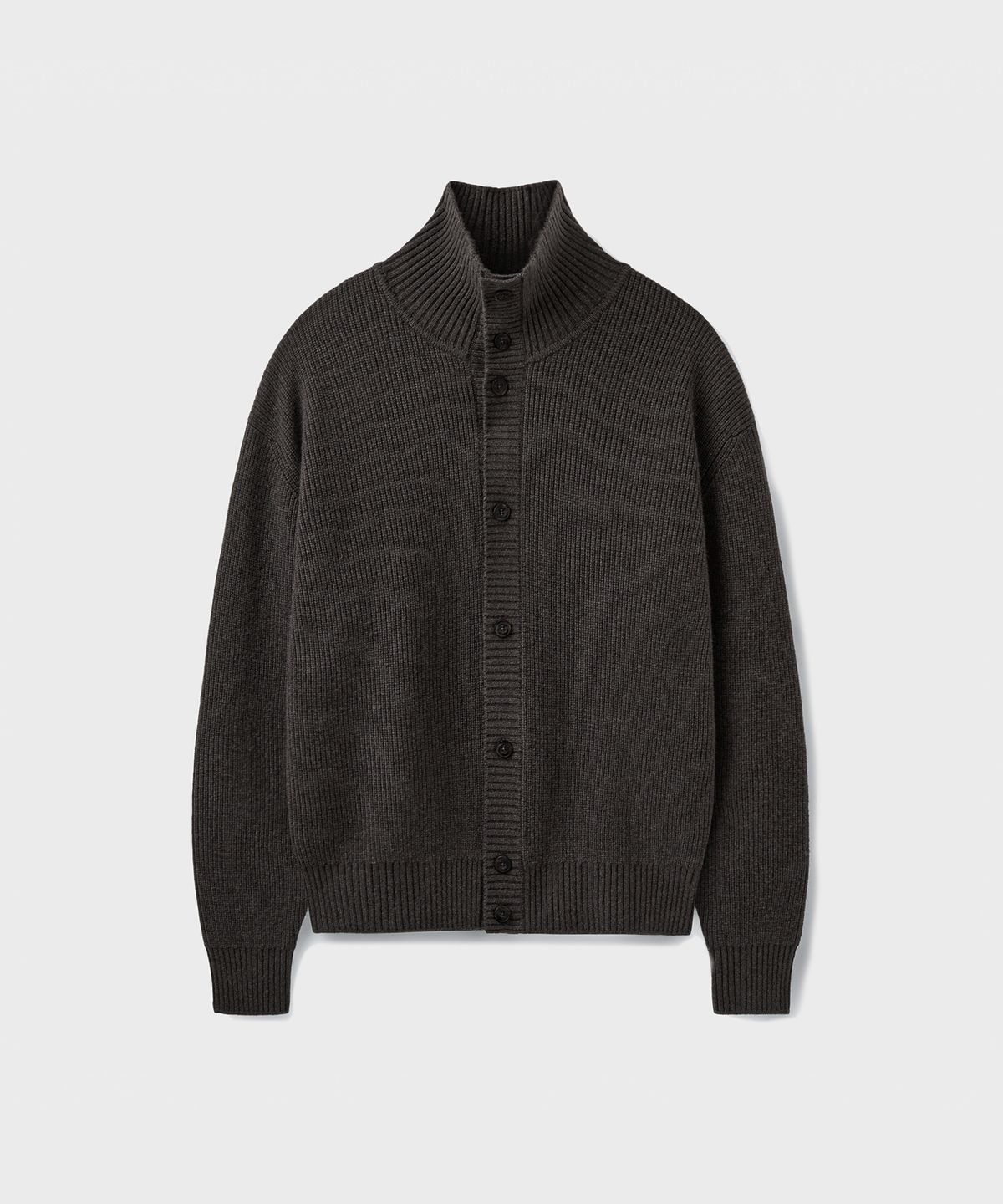 유니온블루(UNION BLUE) STRUCTURED CROP SHIFT CARDIGAN [KHAKI BROWN]