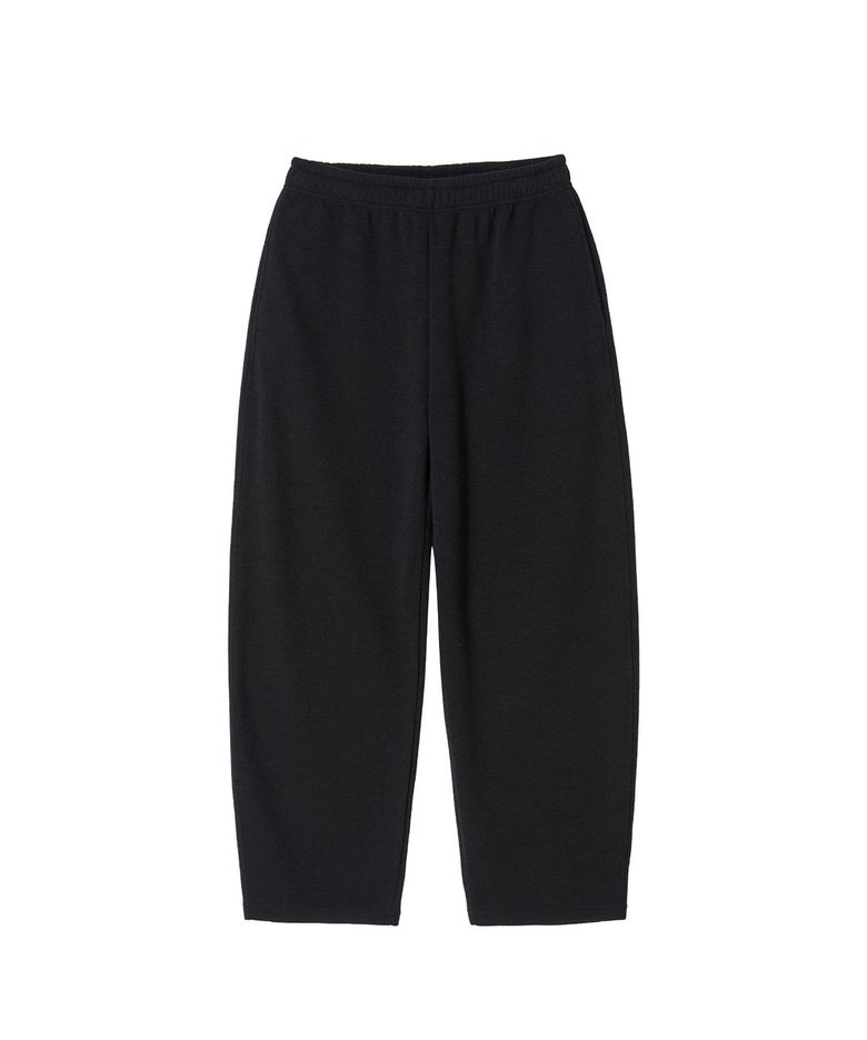 Curved knit lounge pants - black
