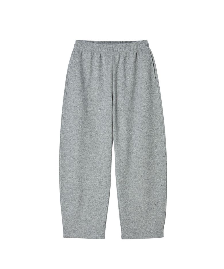 Curved knit lounge pants - melange grey