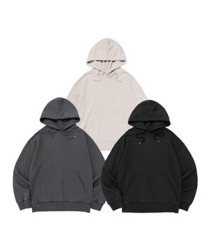 [빅사이즈] 비캔버스 피그먼트 쭈리 오버핏 후드티 (3COLOR)