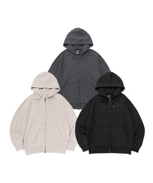 [빅사이즈] 비캔버스 피그먼트 쭈리 오버핏 투웨이 후드집업 (3COLOR)