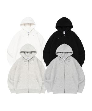 [빅사이즈] 비캔버스 기모 쭈리 오버핏 후드집업 (4COLOR)