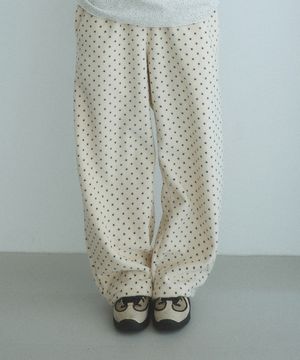 미니 도트 플리스 팬츠 (크림)