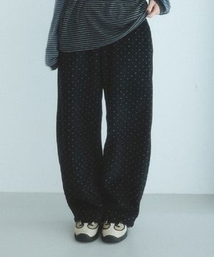 미니 도트 플리스 팬츠 (블랙)