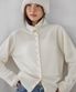 HIGH-NECK BUTTON WOOL CARDIGAN, IVORY