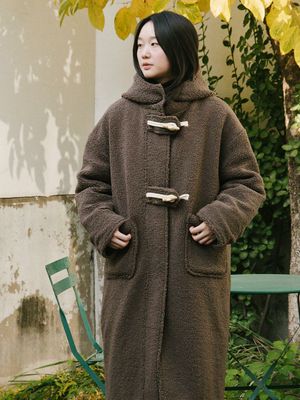 플리스 더플 코트_브라운