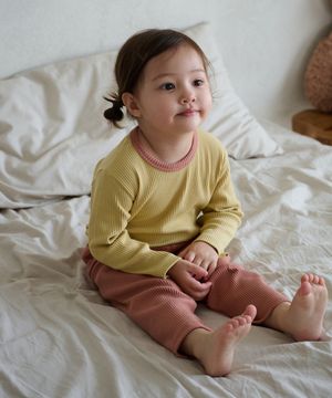 [5장 구매 시 1장 더]배색 삼각골지 실내복