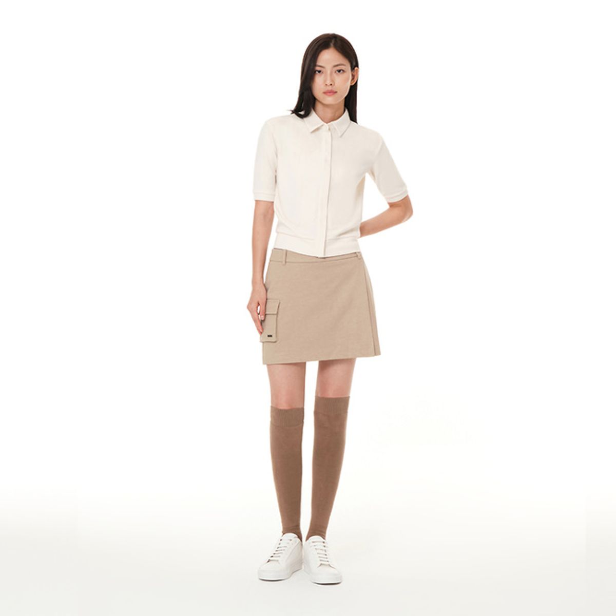 안다르(ANDAR) 멜란지 랩 투인원 스커트