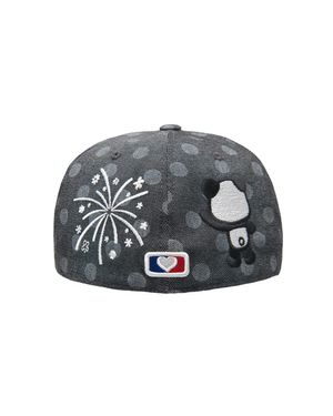 PANDA EMBROIDERY CAP (BLACK DOT)