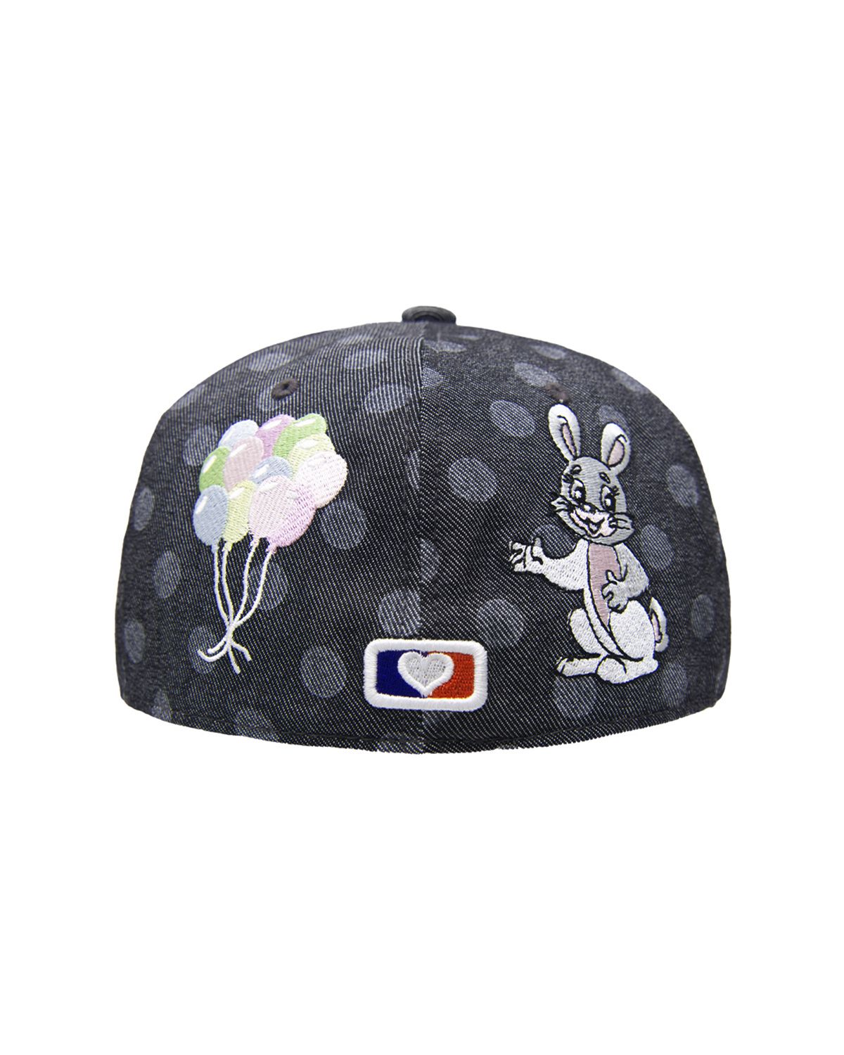 더뮤지엄비지터(THEMUSEUMVISITOR) RABBIT EMBROIDERY CAP (BLACK DOT)