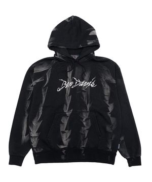 라인 블리치 그래픽 후드 스웨트 셔츠 블랙