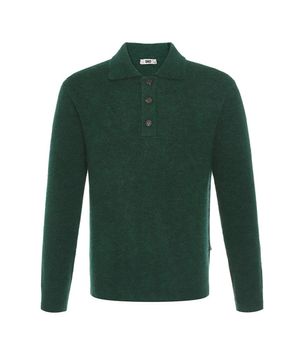 울혼방 솔리드 카라니트 그린