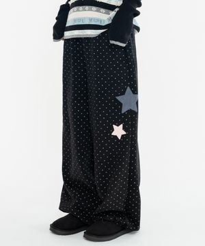 도트 스타 클로버 스웻 팬츠_블랙