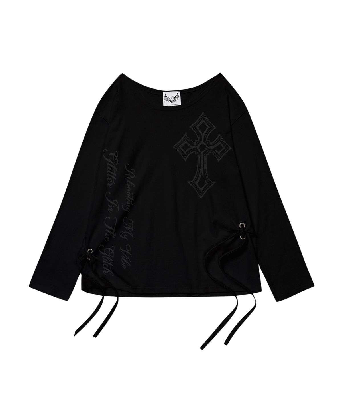 길라아카이브(GILAARCHIVE) ONE SHOULDER GRAPHIC LONG SLEEVE_BLACK