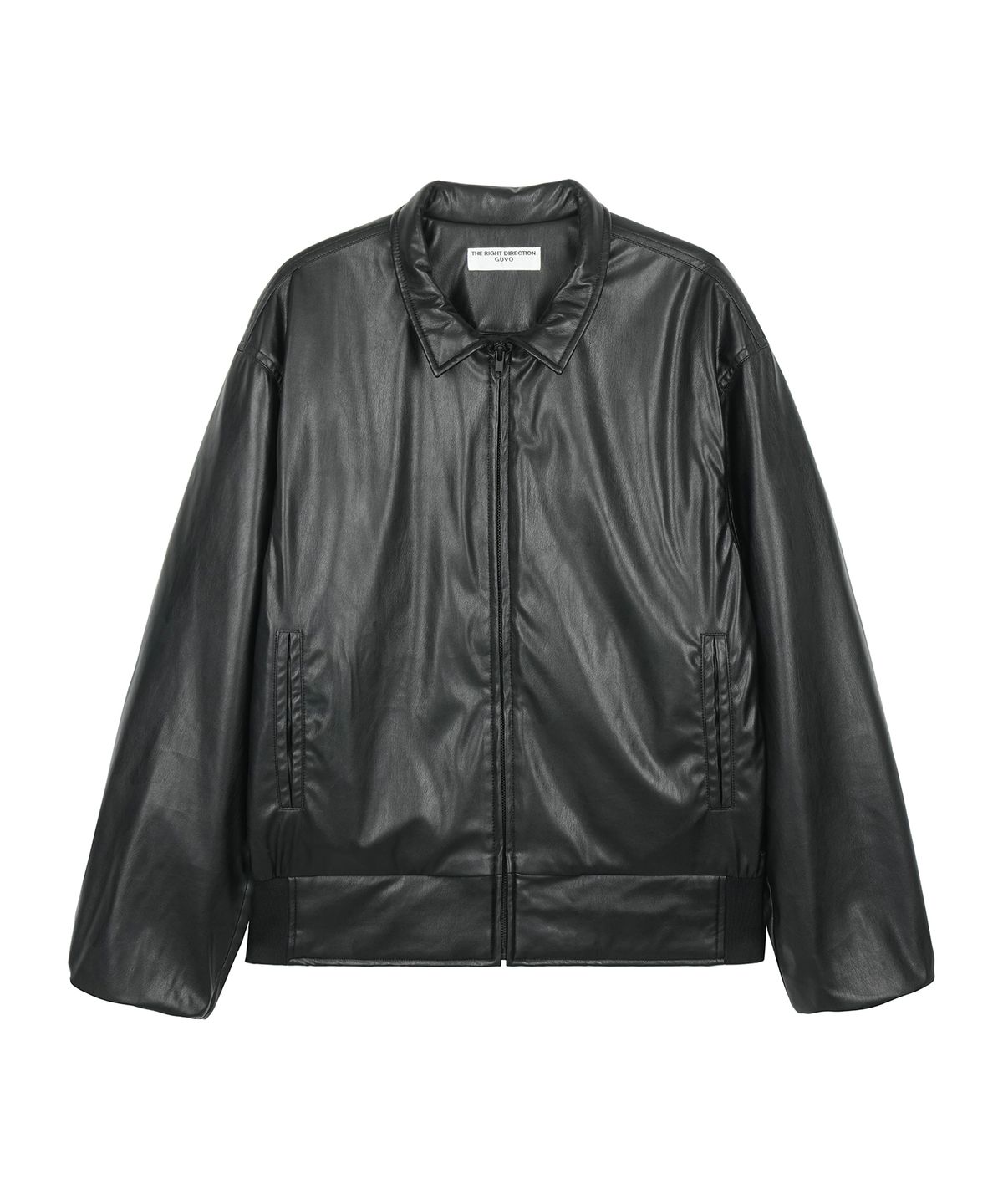 구보(GUVO) Faux leather banding jacket