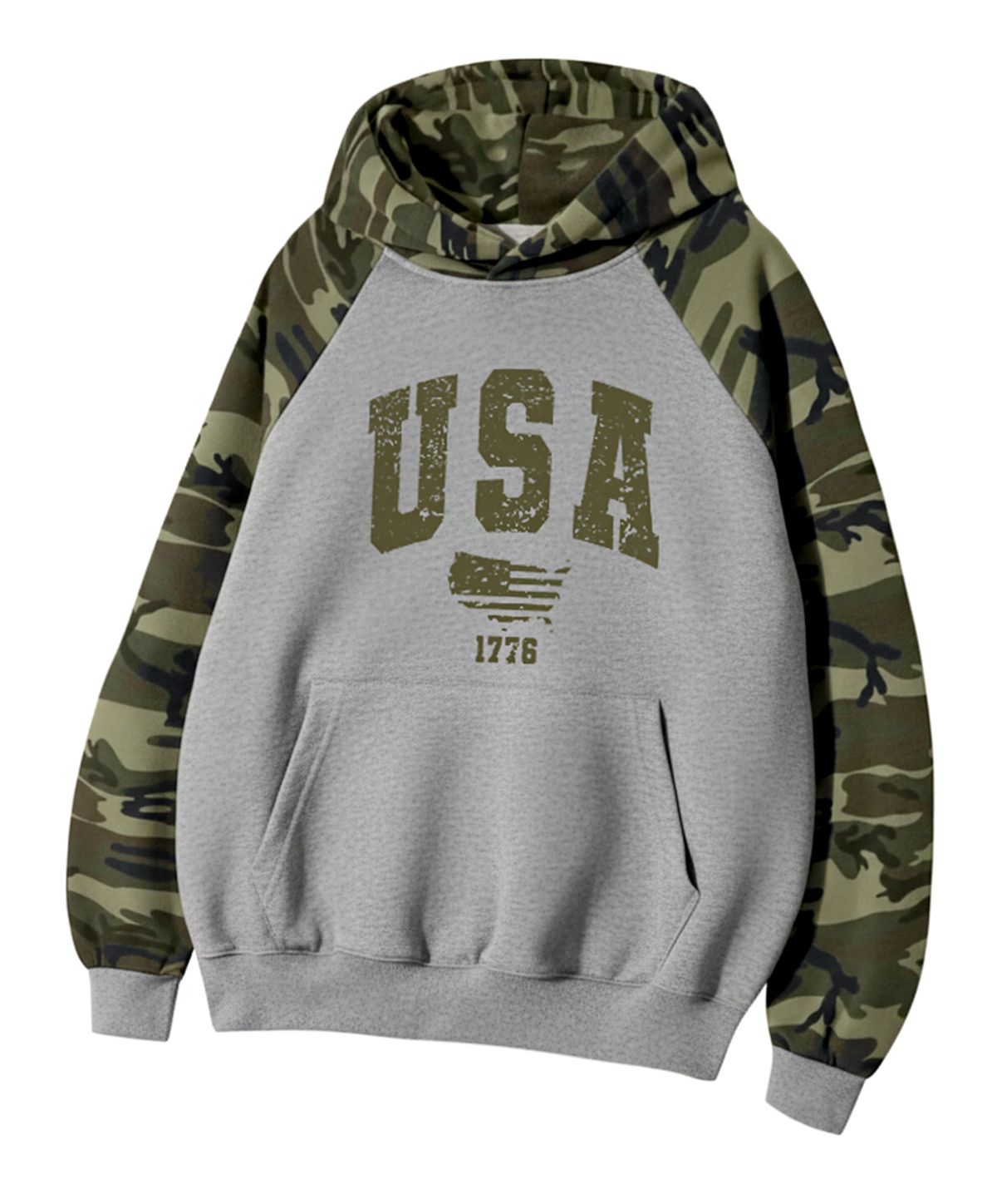 리브레너(REBRENNER) DTF 빈티지 USA 오버핏 레글런 후디 카키 그레이