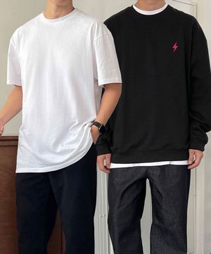 모노 롱롱이 레이어드 반팔티 [XL-6XL]