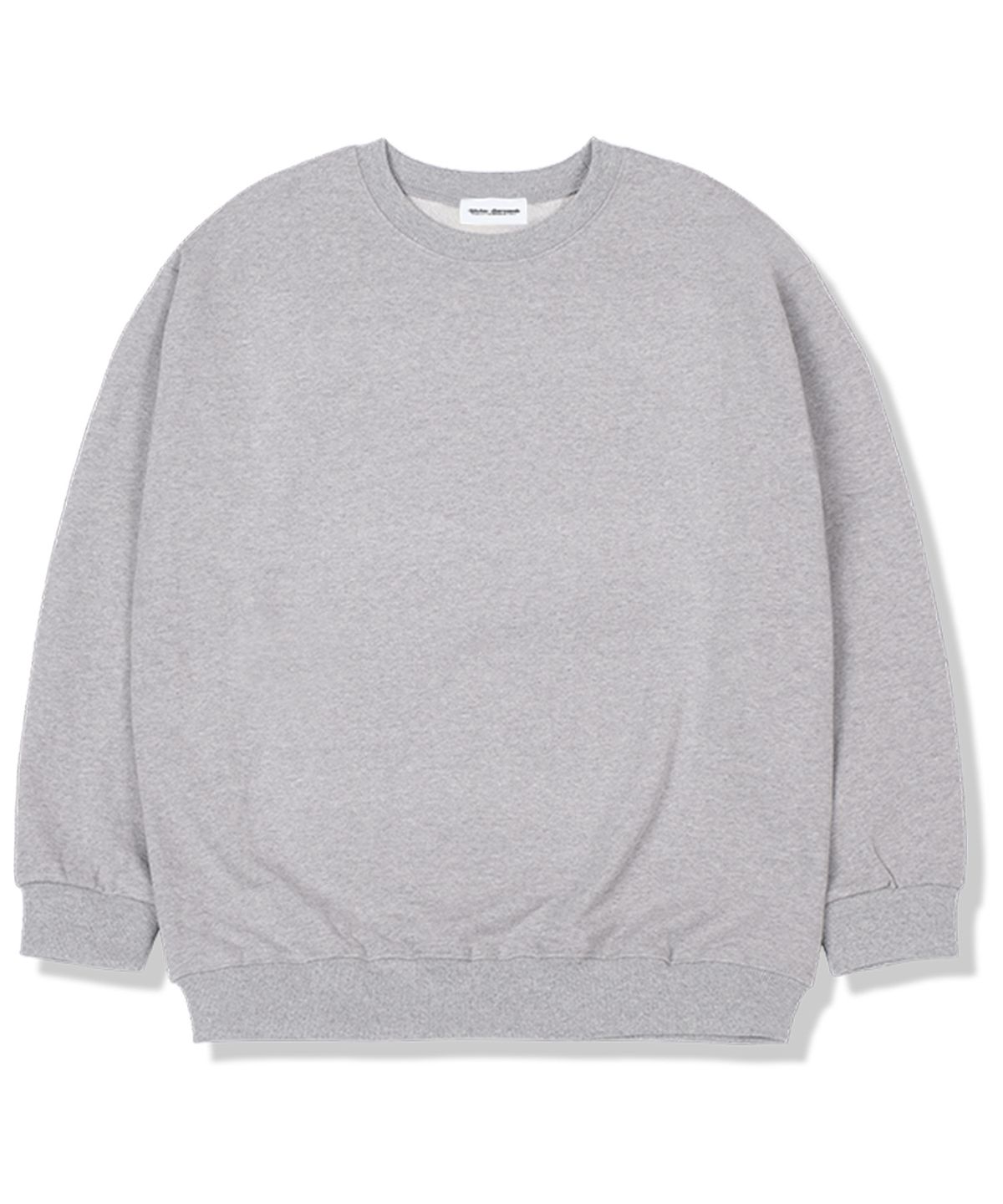 유니온가먼츠(UNION GARMENTS) 무지 기모안감 오버핏 맨투맨 티셔츠 그레이