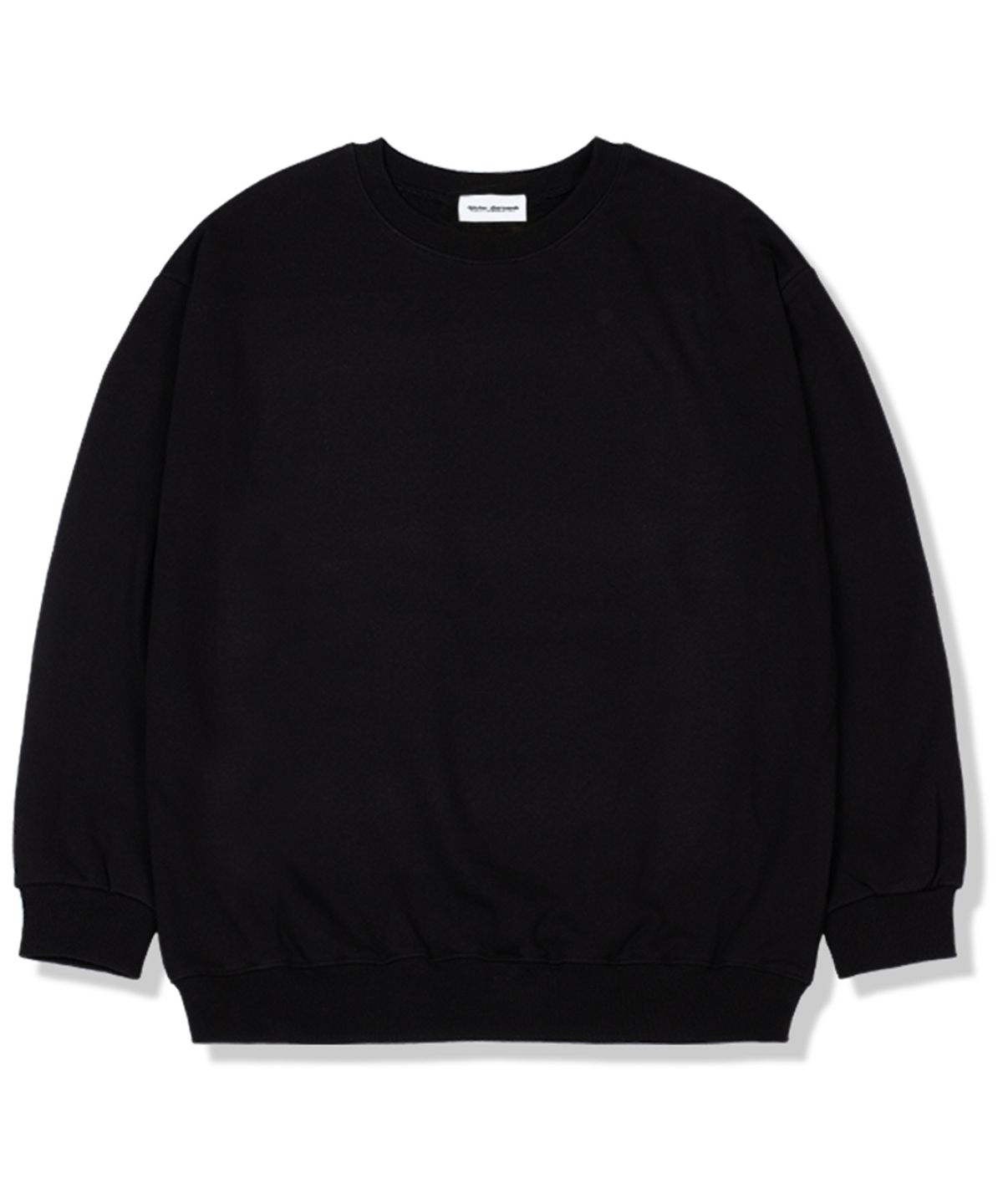 유니온가먼츠(UNION GARMENTS) 무지 기모안감 오버핏 맨투맨 티셔츠 블랙