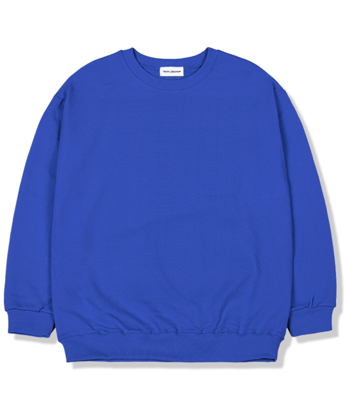 유니온가먼츠(UNION GARMENTS) 무지 기모안감 오버핏 맨투맨 티셔츠 블루