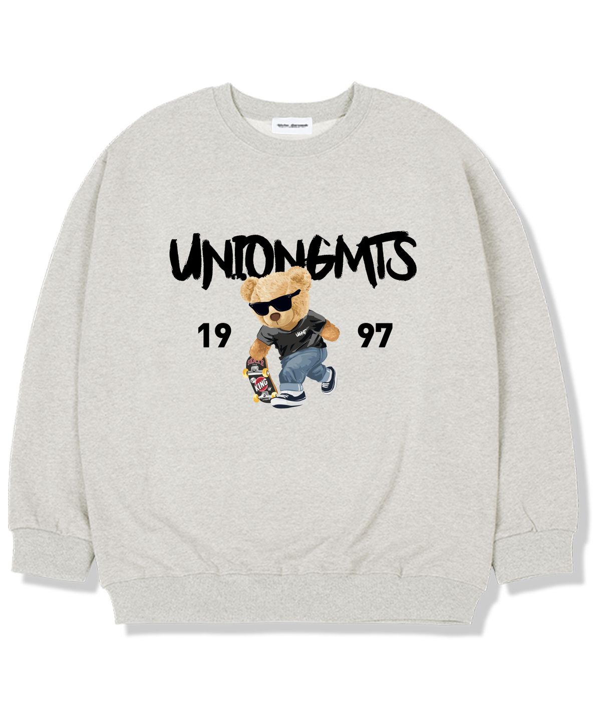 유니온가먼츠(UNION GARMENTS) 1997스케이트베어 기모안감 오버핏 맨투맨 티셔츠 오트밀